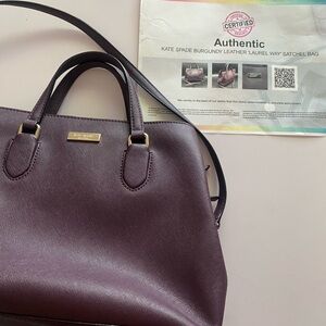 Kate Spade Burgundy Laurel Way Leather Satchel